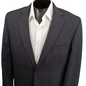 Wilke Rodriguez Sport Coat 44L Gray Crosshatch Modern Fit Wool Blend Double Vent